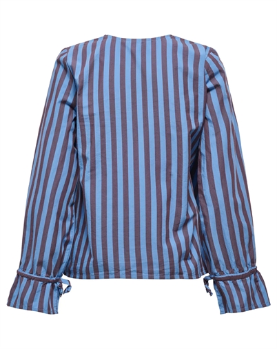 Only - ONLStivella Striped Tie Bluse - Blue Yonde